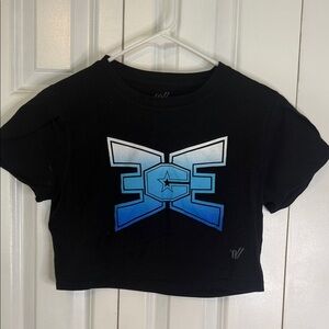 Varsity Black and Blue Crop Top